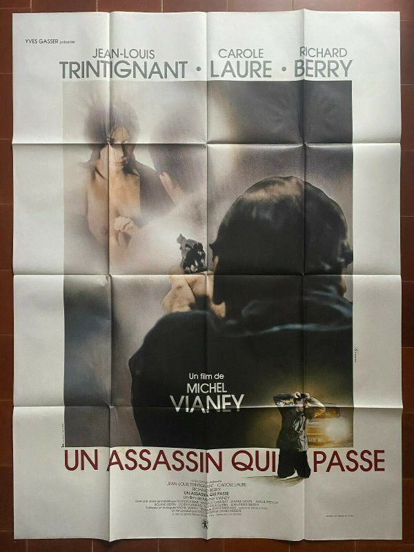 Affiche UN ASSASSIN QUI PASSE Michel VIANEY Jean louis TRINTIGNANT 120x160cm Soldes en ligne