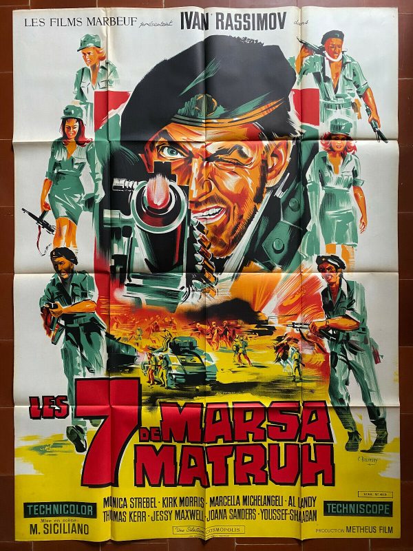 Affiche LES 7 DE MARSA MATRUH Mario SICILIANO Ivan RASSIMOV  120x160cm Mode