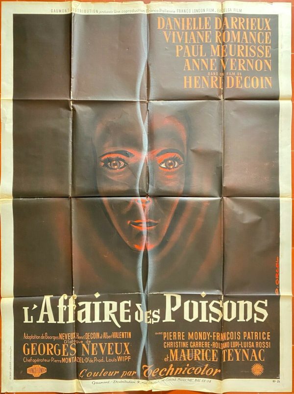 Affiche L AFFAIRE DES POISONS Decoin DANIELLE DARRIEUX Viviane Romance 120x160cm À bas prix