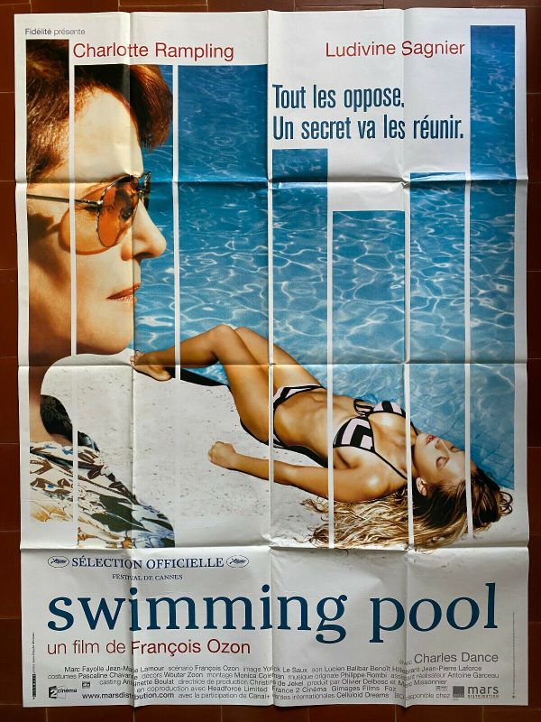 Affiche SWIMMING POOL Francois OZON  Ludivine SAGNIER Piscine 120x160cm Ventes exceptionnelles en ligne