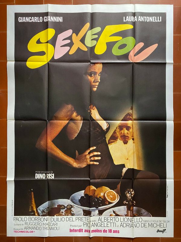 Affiche SEXE FOU Dino RISI Giancarlo GIANNINI Laura ANTONELLI érotique 120x160cm En ligne maintenant