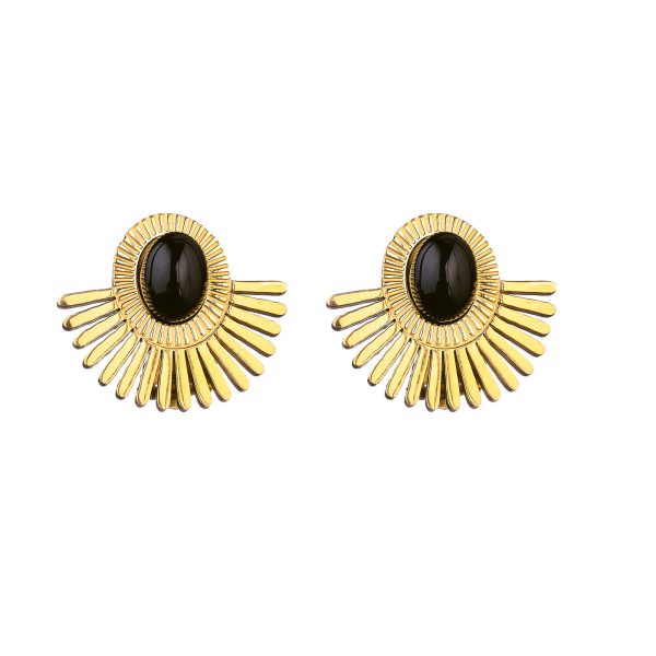 Boucles d oreilles à clip Bianca - Noir Mode – Image 2