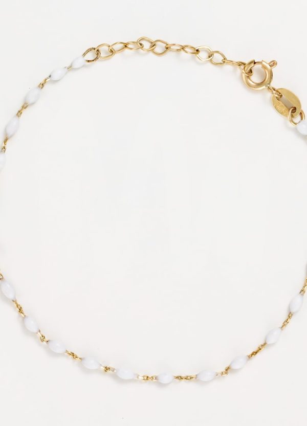 Bracelet Email Blanc Or jaune Soldes en ligne