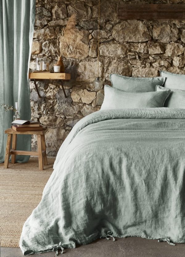 Housse de couette Lin lavé SOLINE - Eucalyptus À bas prix – Image 2
