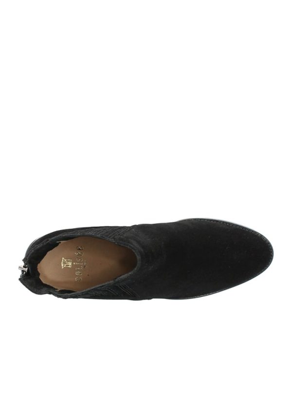 Boots Zip Arriere Velours Noir En solde – Image 4