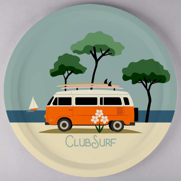Plateau rond en Bois - CLUB SURF Soldes en ligne