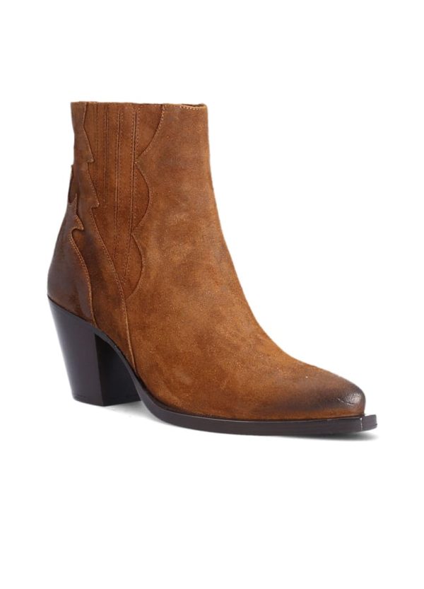 Boots Philomene Velours Cognac À prix réduit – Image 2
