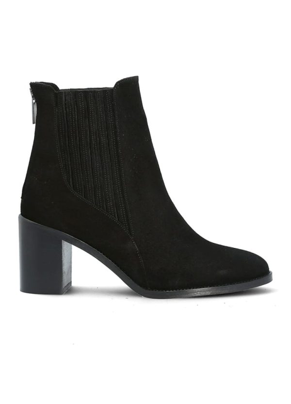 Boots Zip Arriere Velours Noir En solde – Image 2