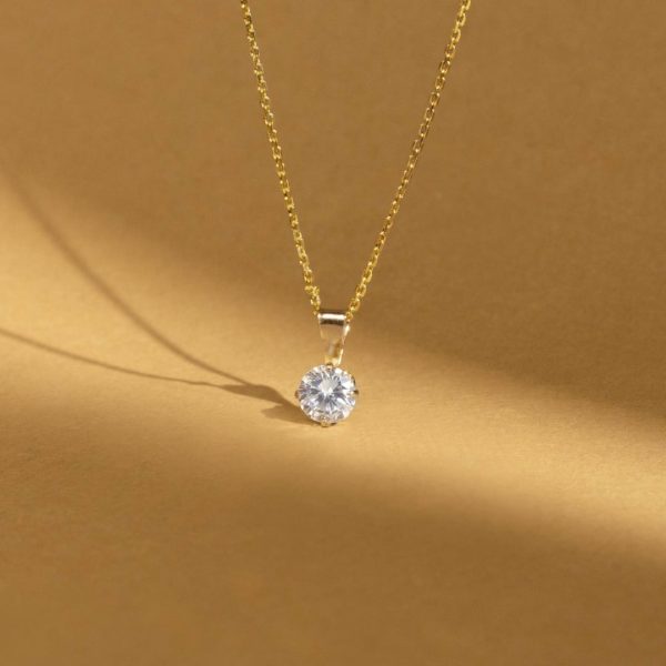 Pendentif  Puce  Or Jaune et Zirconium Soldes en ligne