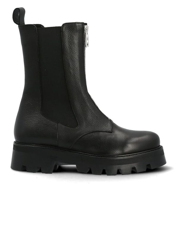 Boots Sheila Cuir Noir Pas cher – Image 5