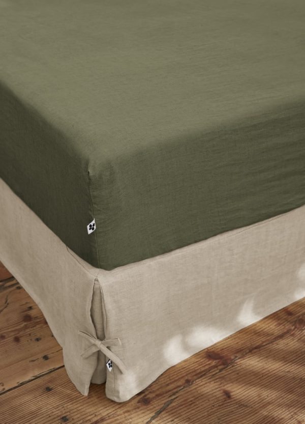 Drap housse Lin lavé SOLINE - Thym Ventes exceptionnelles en ligne