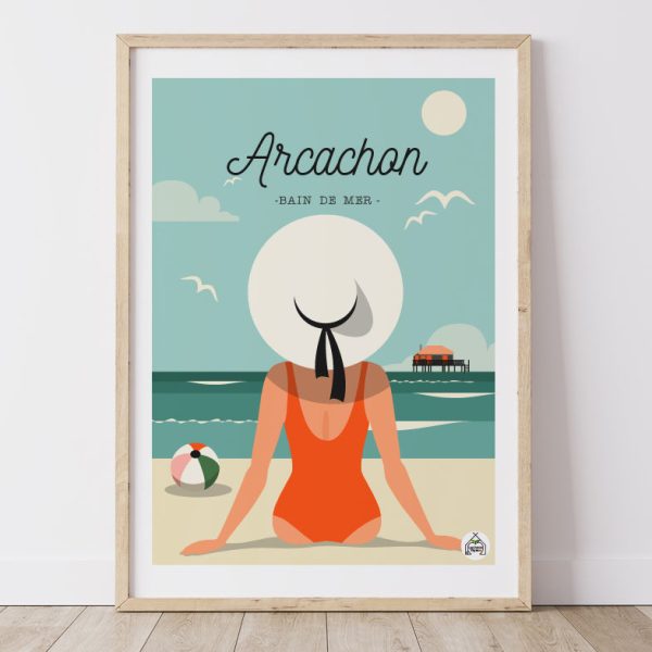 Affiche ARCACHON - Bain de Mer Pas cher
