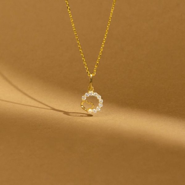 Pendentif  Nina  Or Jaune et Zirconium En solde