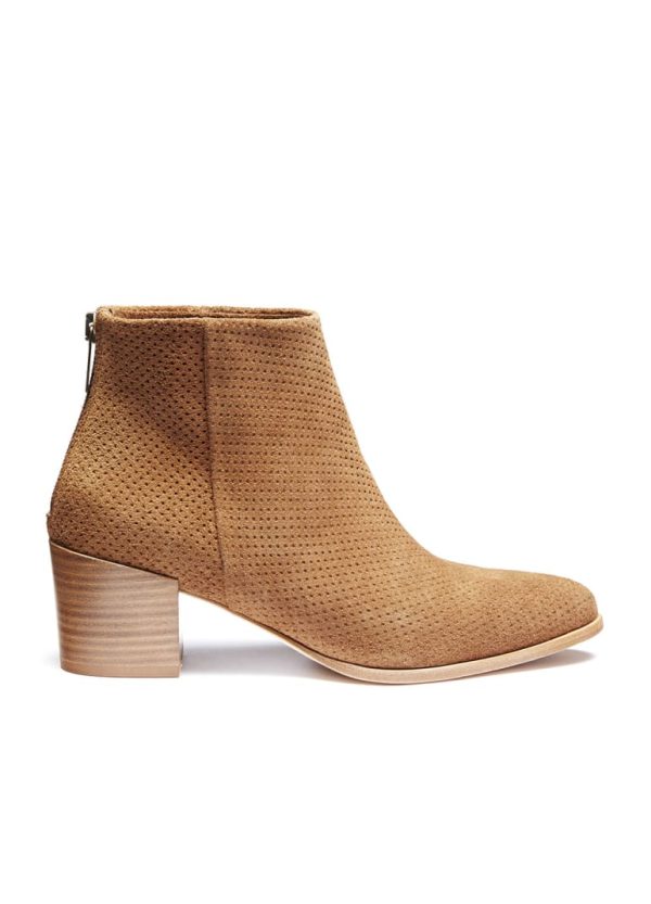 Boots Velours Perfos Tabac En solde – Image 2