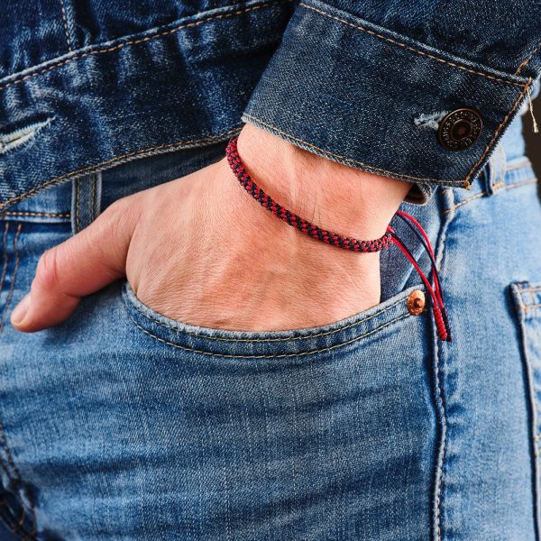 Bracelet Georges V - Rouge et noir Soldes en ligne – Image 2