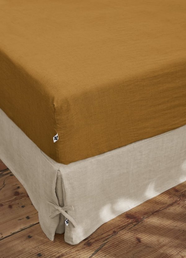 Drap housse Lin lavé SOLINE - Caramel Ventes exceptionnelles – Image 3